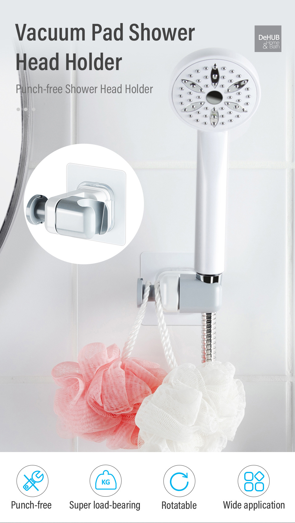 KOREA DeHUB Vacuum Pad Shower Head Holder-1